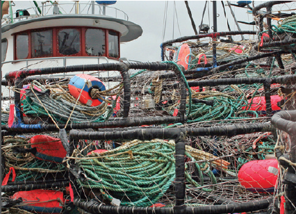 Photo of fishing boat with nets and ropes