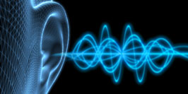 image of an ear with soundwaves 